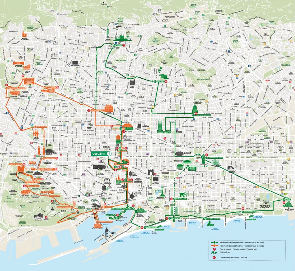 Map Of Barcelona Tourist Attractions, Sightseeing &amp;amp; Tourist Tour - Barcelona Tourist Map Printable