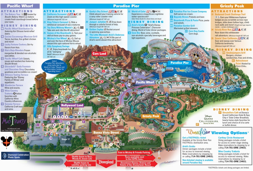 Map Of Disneyland And California Adventure Park Map Of Disney - Disney California Map