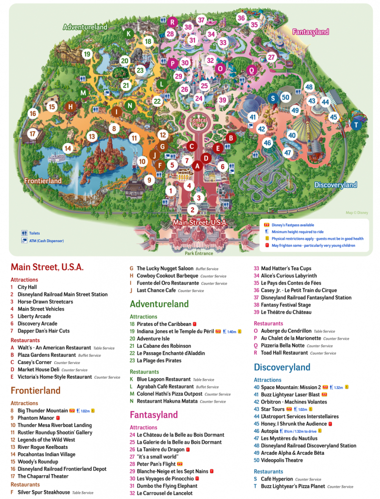 Map Of Disneyland Paris And Walt Disney Studios - Printable Disneyland Paris Map 2018