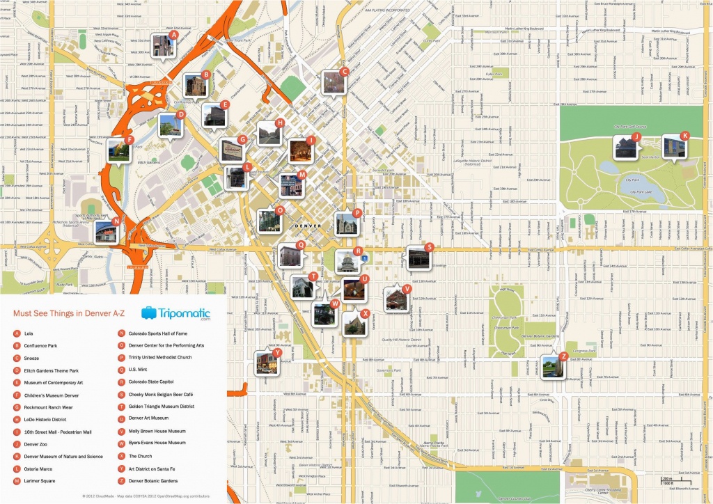 Map Of Downtown Colorado Springs Denver Printable Tourist Map Free - Printable Map Of Colorado Springs