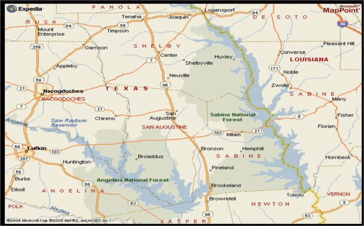 East Texas Lakes Map
