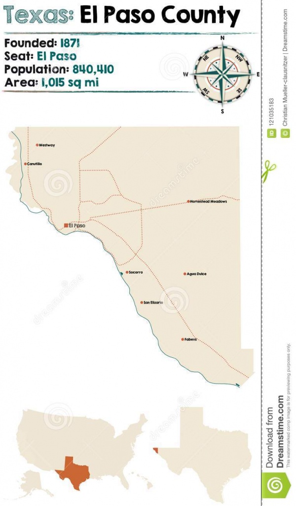 Map Of El Paso County In Texas Stock Vector - Illustration Of United - El Paso County Map Texas