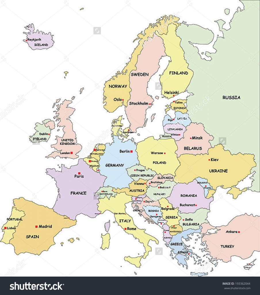 Map Of Europe Cities And Countries European Capitals Replaced - Printable Map Of Europe With Capitals