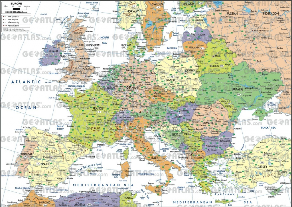 Map Of European Cities At Europe City On Printable With In 8 - World - Europe Map With Cities Printable