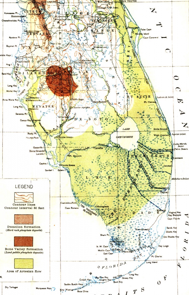 Map Of Everglades Drainage, 1913 - Map Of Florida Showing The Everglades