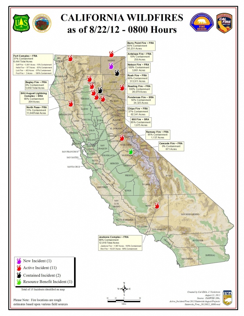 Map Of Fires In Northern California Today – Map Of Usa District - Map Showing Current Fires In California