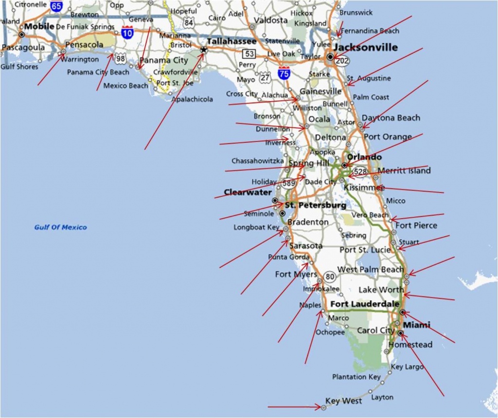 Map Of Florida Beaches 1 - Squarectomy - Map Of Florida Beaches