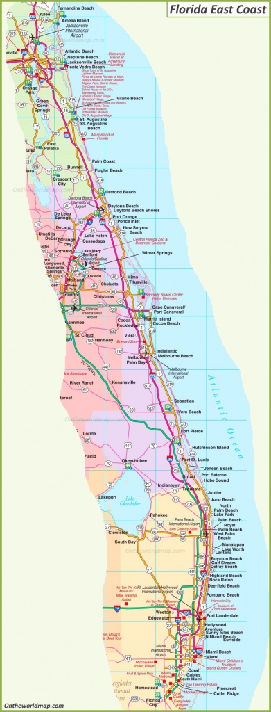 Map Of Florida East Coast - Florida Coast Map