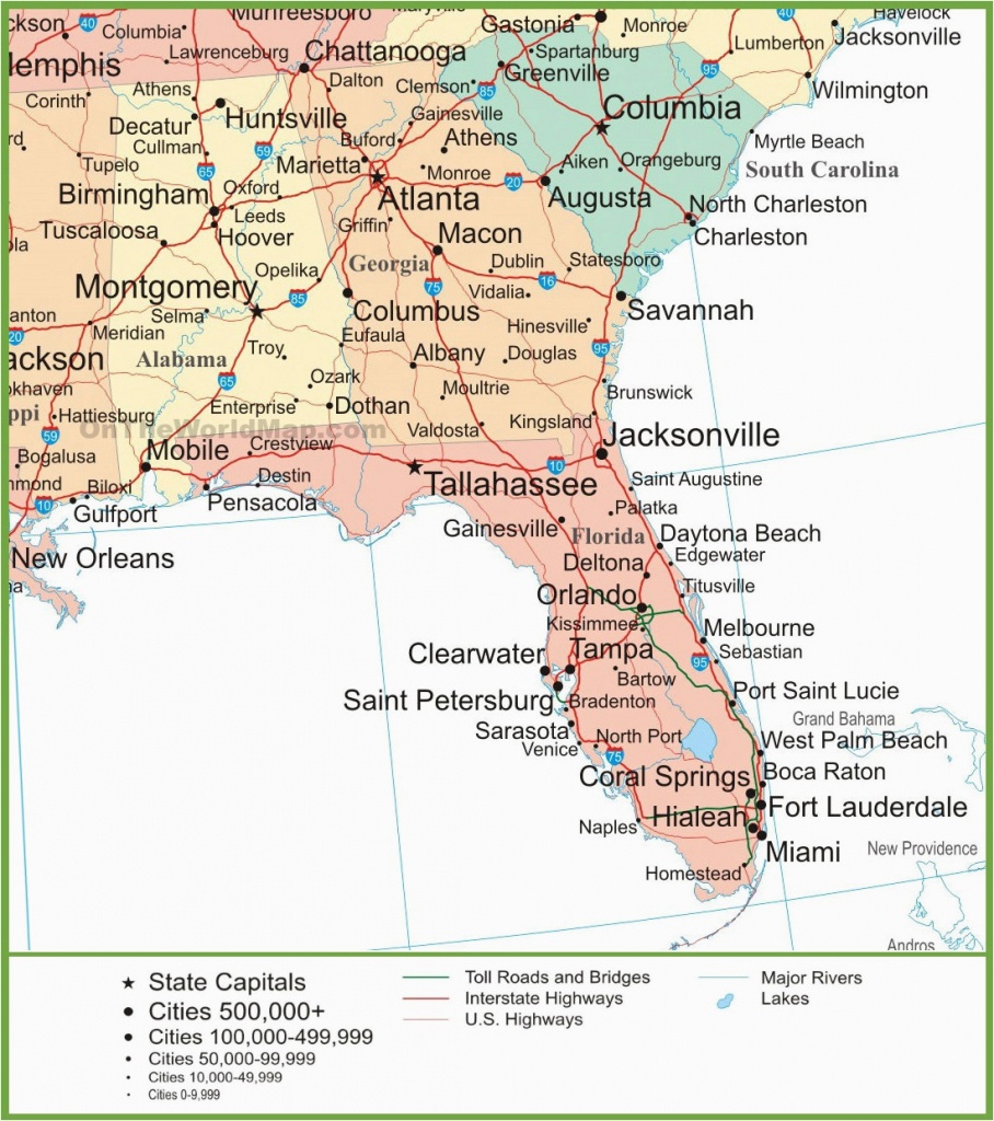 Map Of Florida Georgia South Carolina | Secretmuseum - Map Of Northeast Florida And Southeast Georgia