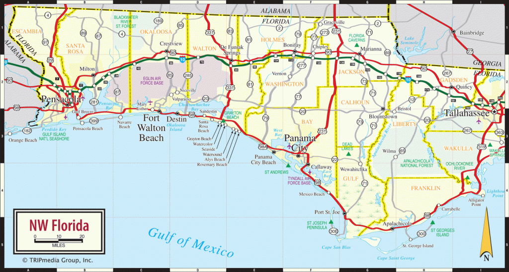 Map Of Florida Panhandle | Add This Map To Your Site | Print Map As - Printable Map Of Pensacola Florida