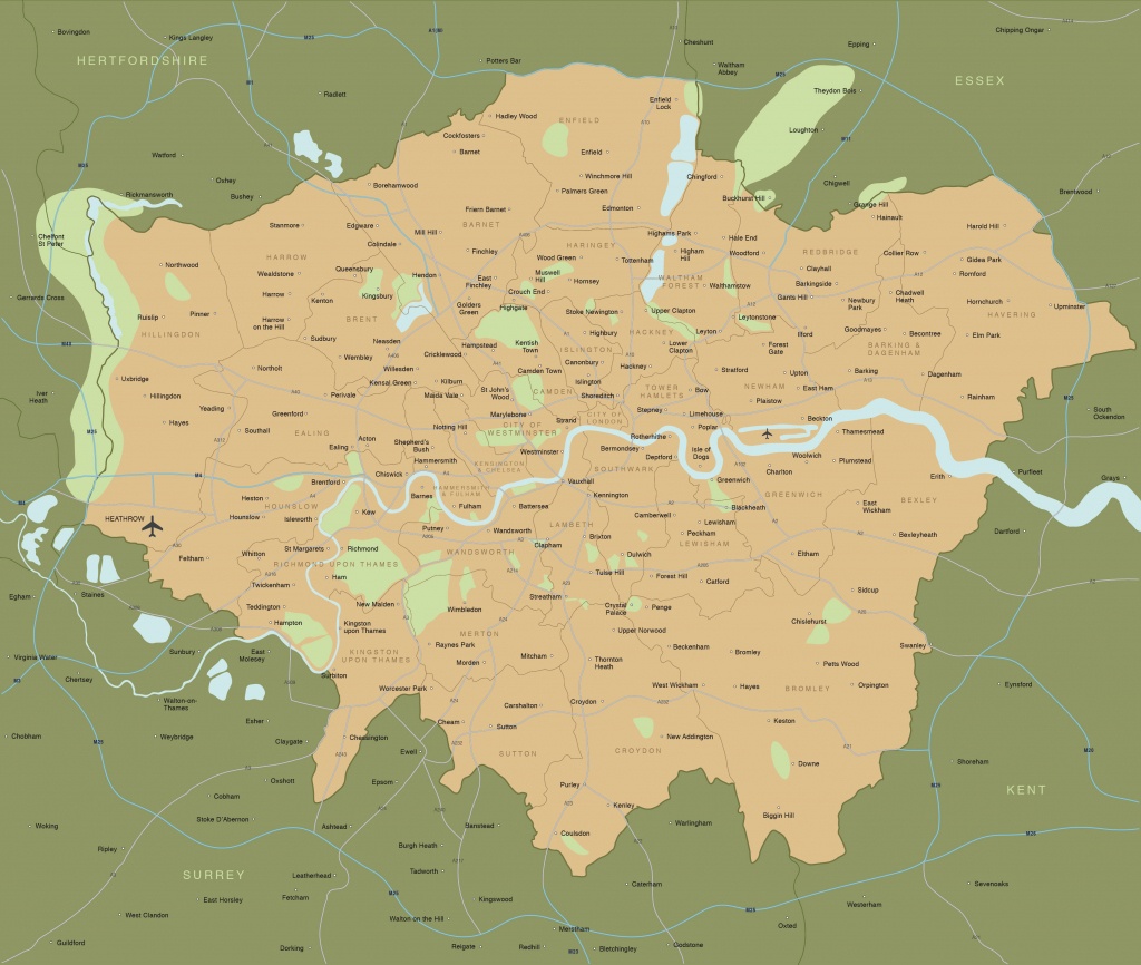 Map Of Greater London Districts And Boroughs Maproom Printable Map Of London Boroughs 2 