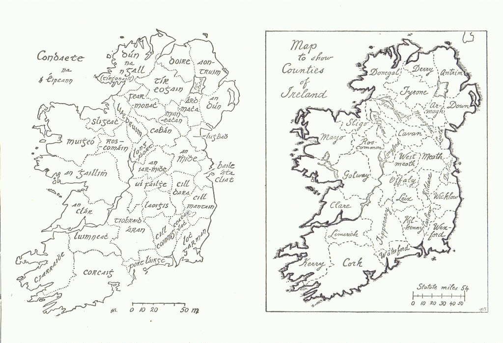 Map Of Ireland Counties Black And White – Uk Map - Printable Black And White Map Of Ireland