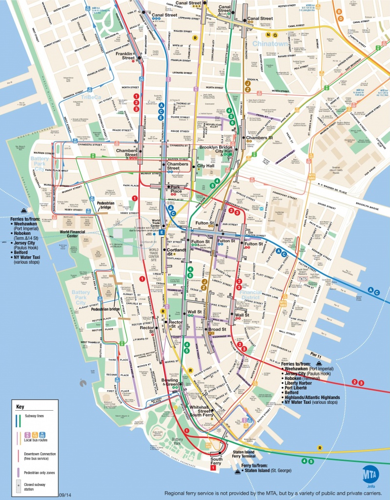 Map Of Lower Manhattan - Printable Map Of Lower Manhattan Streets