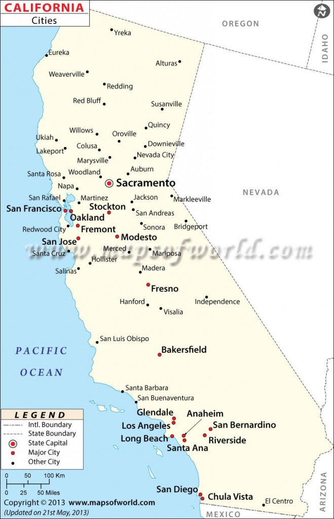 Map Of Major Cities Of California | Maps In 2019 | California Map - Map Of California Usa With Cities