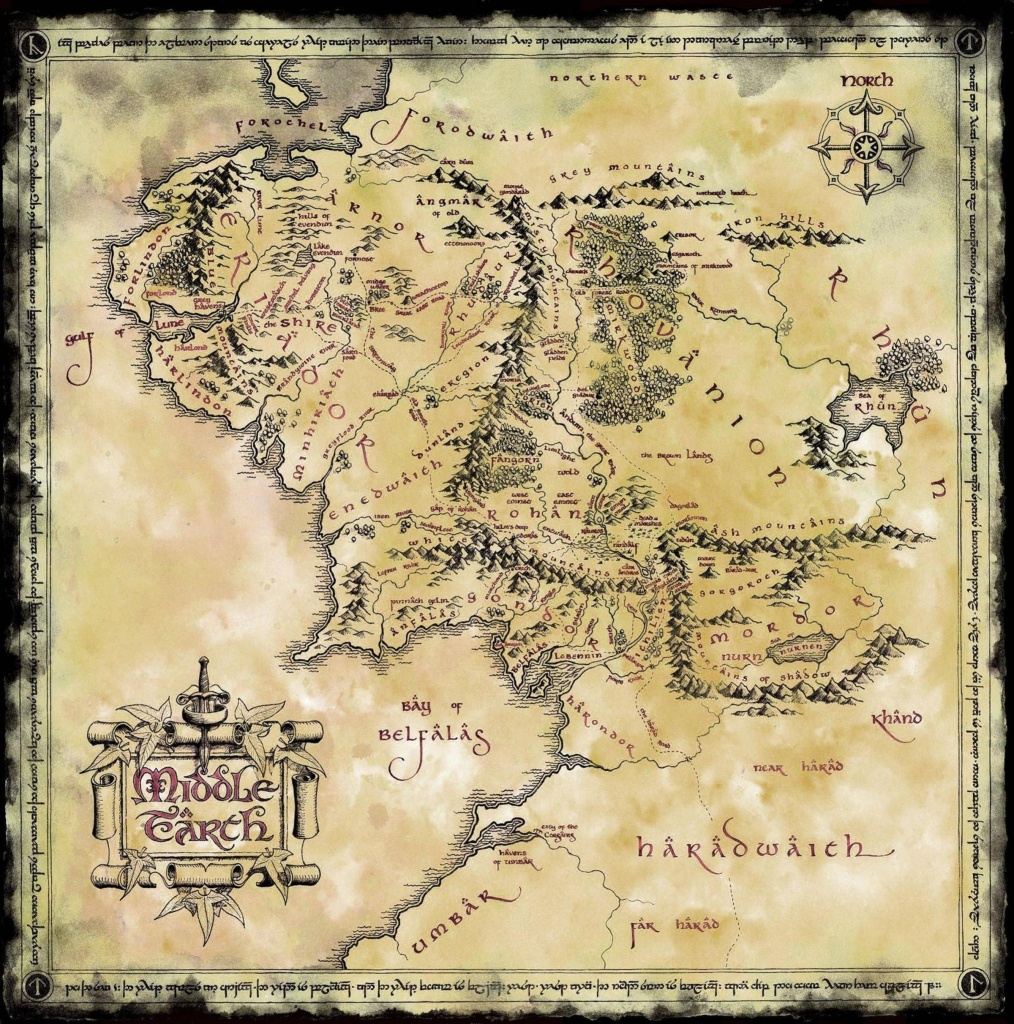 Map Of Middle Earth (2400X2424) In 2019 | Paige&amp;#039;s Gift | Middle - Printable Lord Of The Rings Map