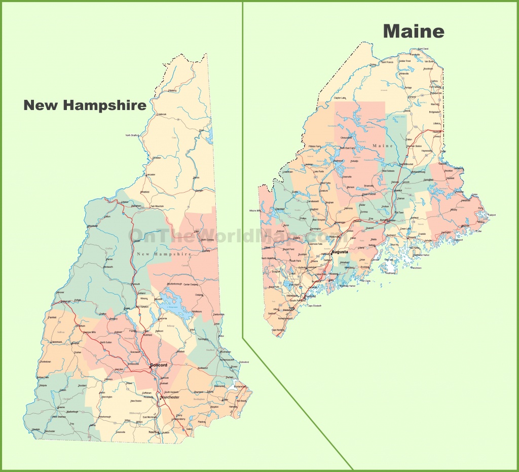 Map Of New Hampshire And Maine - Printable Road Map Of Maine