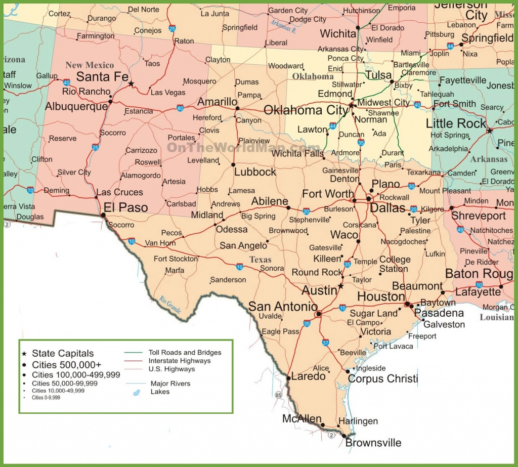 Map Of New Mexico, Oklahoma And Texas - Map Of Oklahoma And Texas