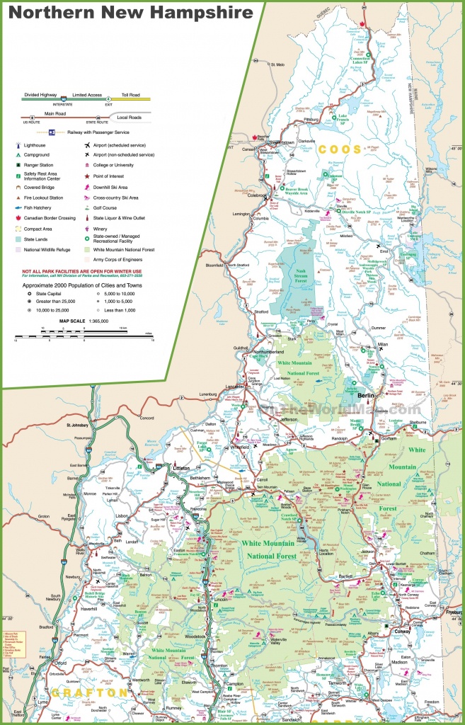 Map Of Northern New Hampshire - Printable Road Map Of New Hampshire