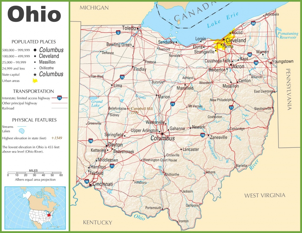 Map Of Ohio State And Travel Information | Download Free Map Of Ohio - Ohio State Map Printable