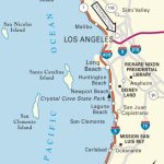 Map Of Pacific Coast Through Southern California. | Southern   California Coast Map 101