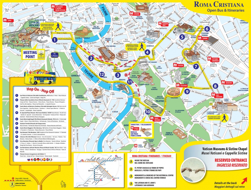 Map Of Rome Tourist Attractions, Sightseeing &amp; Tourist Tour - Tourist Map Of Rome Italy Printable