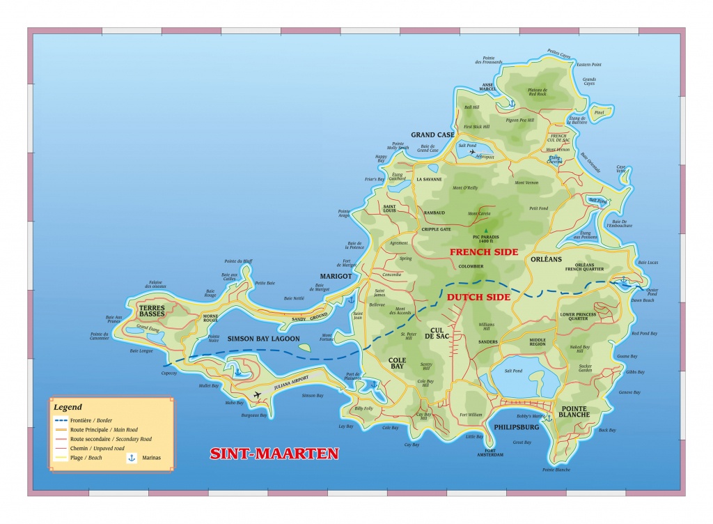Map Of Saint Martin Map Nepal - Printable Road Map Of St Maarten