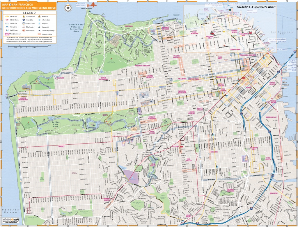 Map Of San Francisco: Interactive And Printable Maps | Wheretraveler - Printable Map Of San Francisco Streets