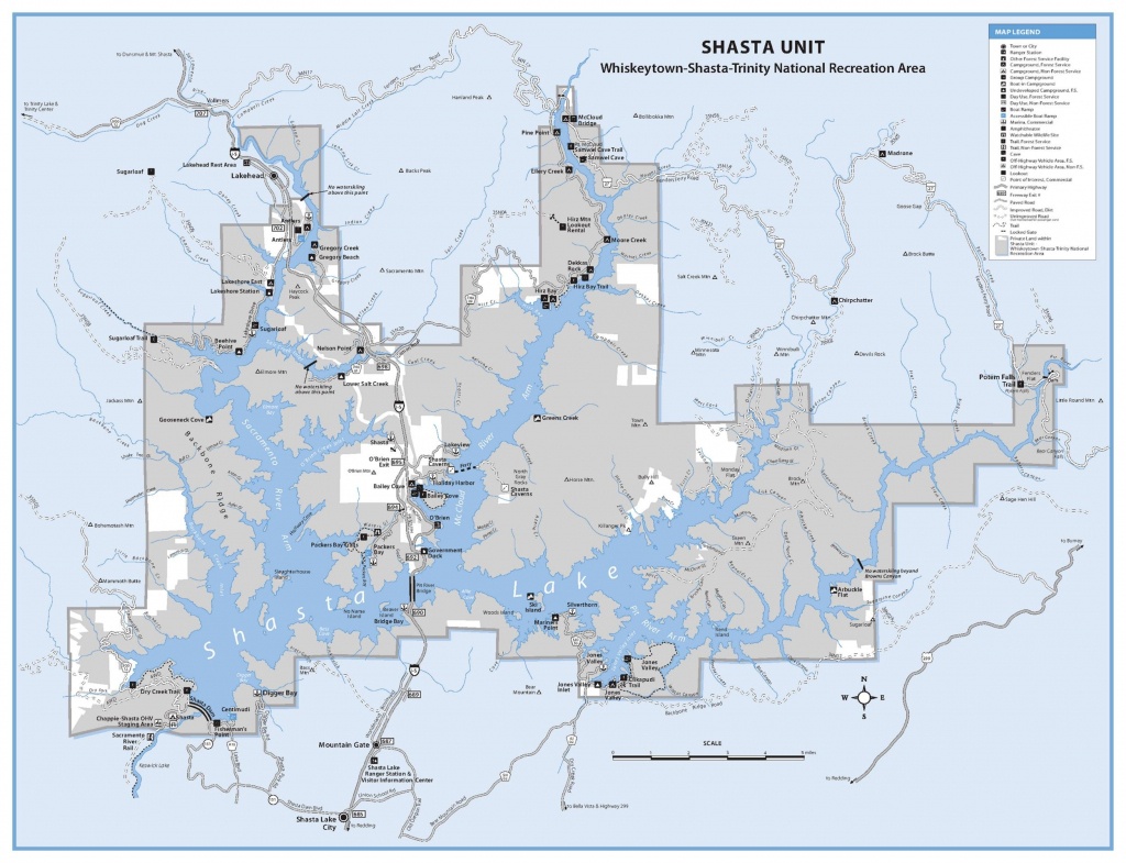 Map Of Shasta Lake, Dam And Rivers | Lake Shasta California Map - Mount Shasta California Map