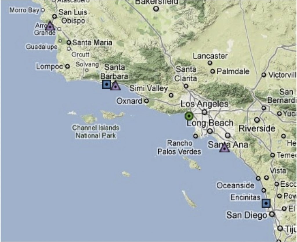 Map Of Southern California Beaches Town Seek Regarding Map Of Southern California Beach Towns Map 