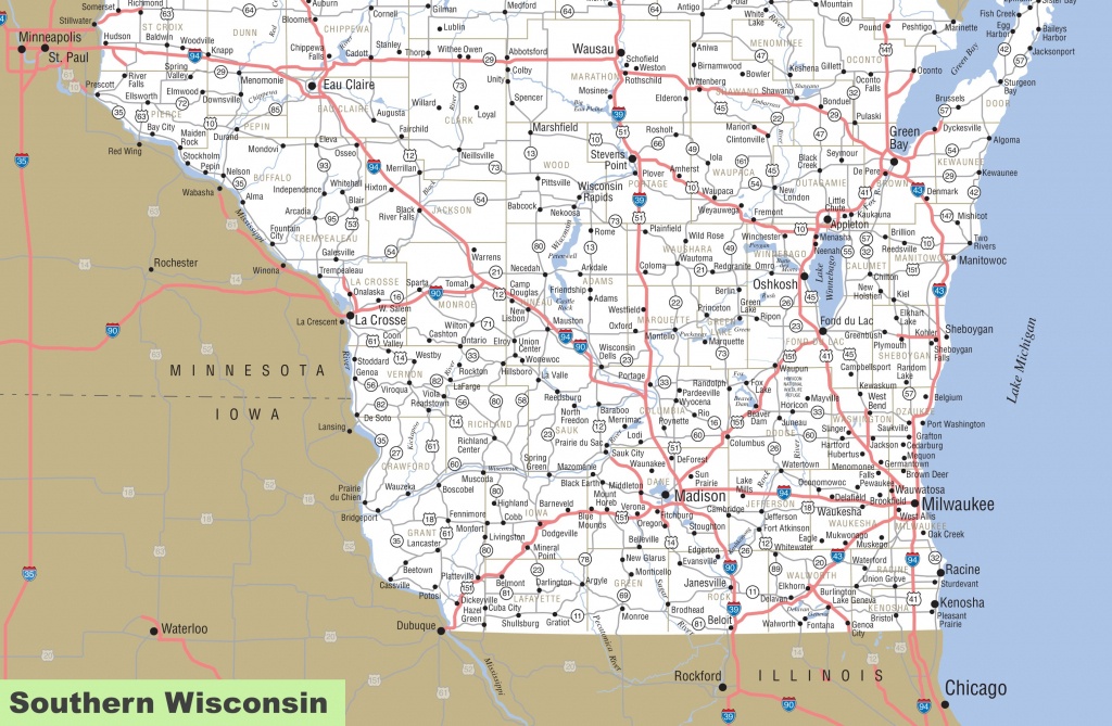 Map Of Southern Wisconsin - Printable Map Of Wisconsin Cities