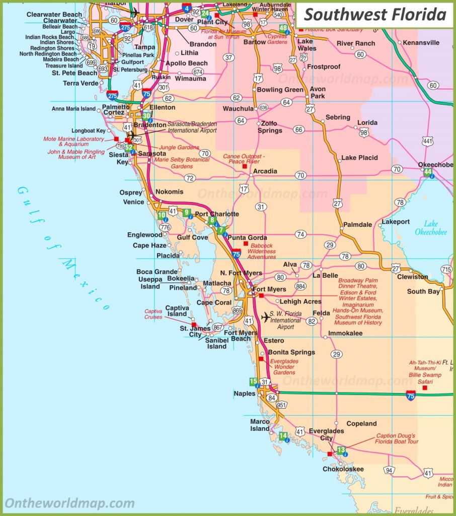 Map Of Southwest Florida - Map Of Sw Florida Cities