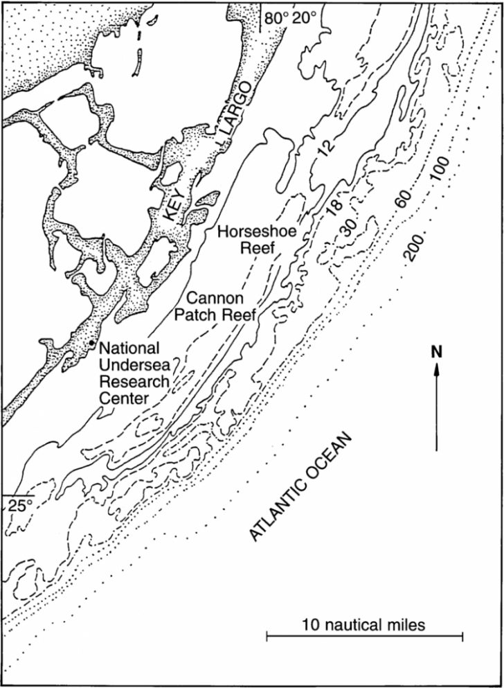 Map Of Study Area Of Modern Reefs Of The Florida Reef Tract - Florida ...