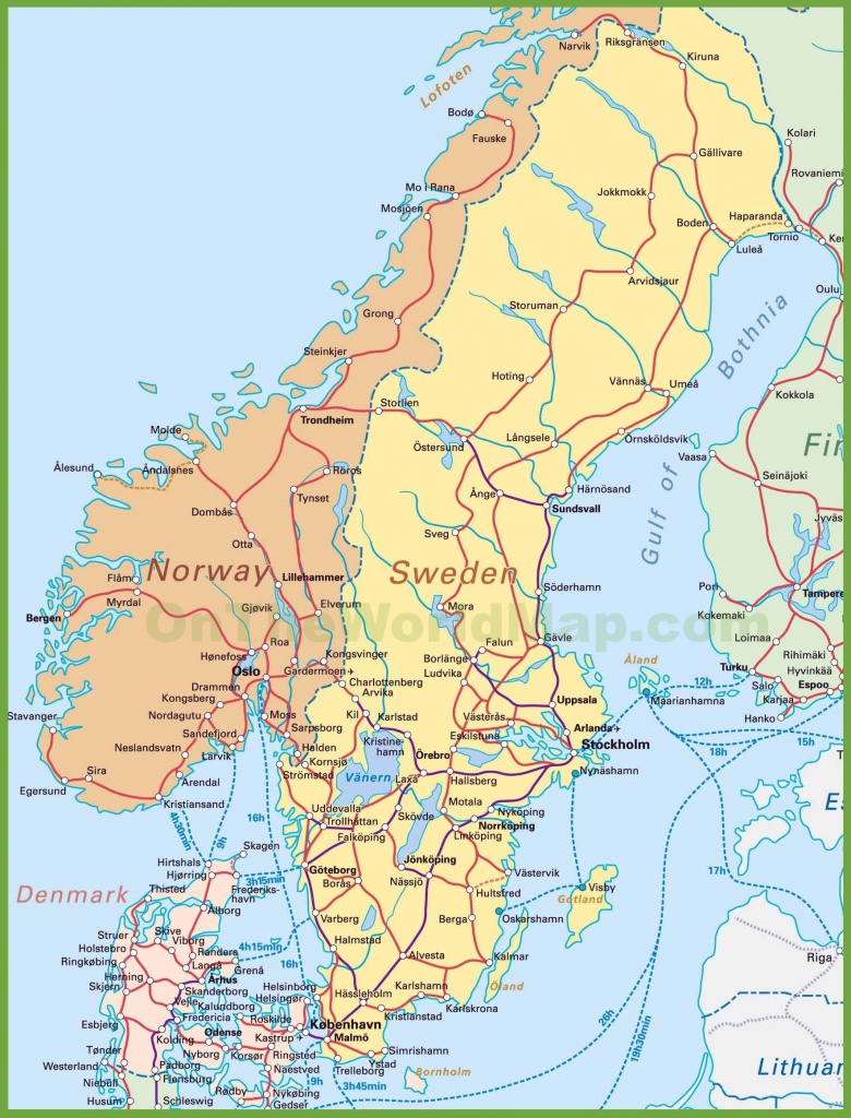 Map Of Sweden, Norway And Denmark - Printable Map Of Sweden