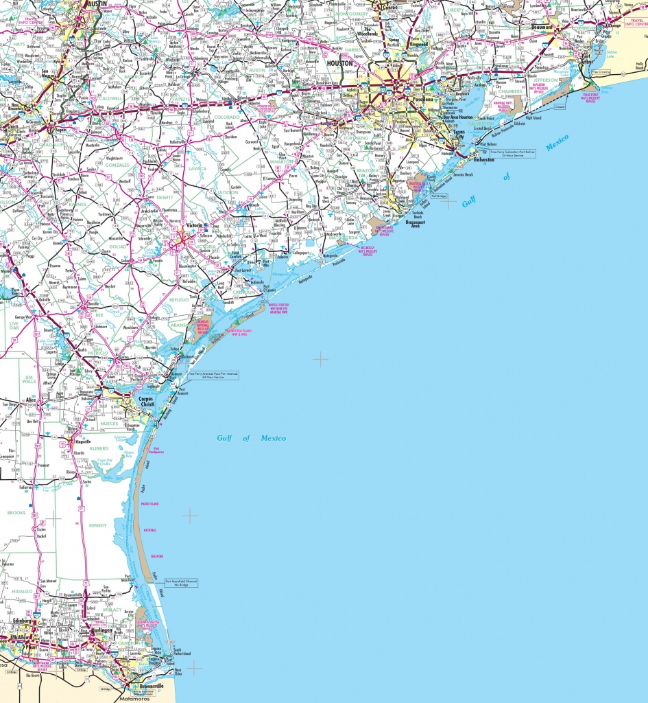 Map Of Texas Coast - Map Of Texas Coastline