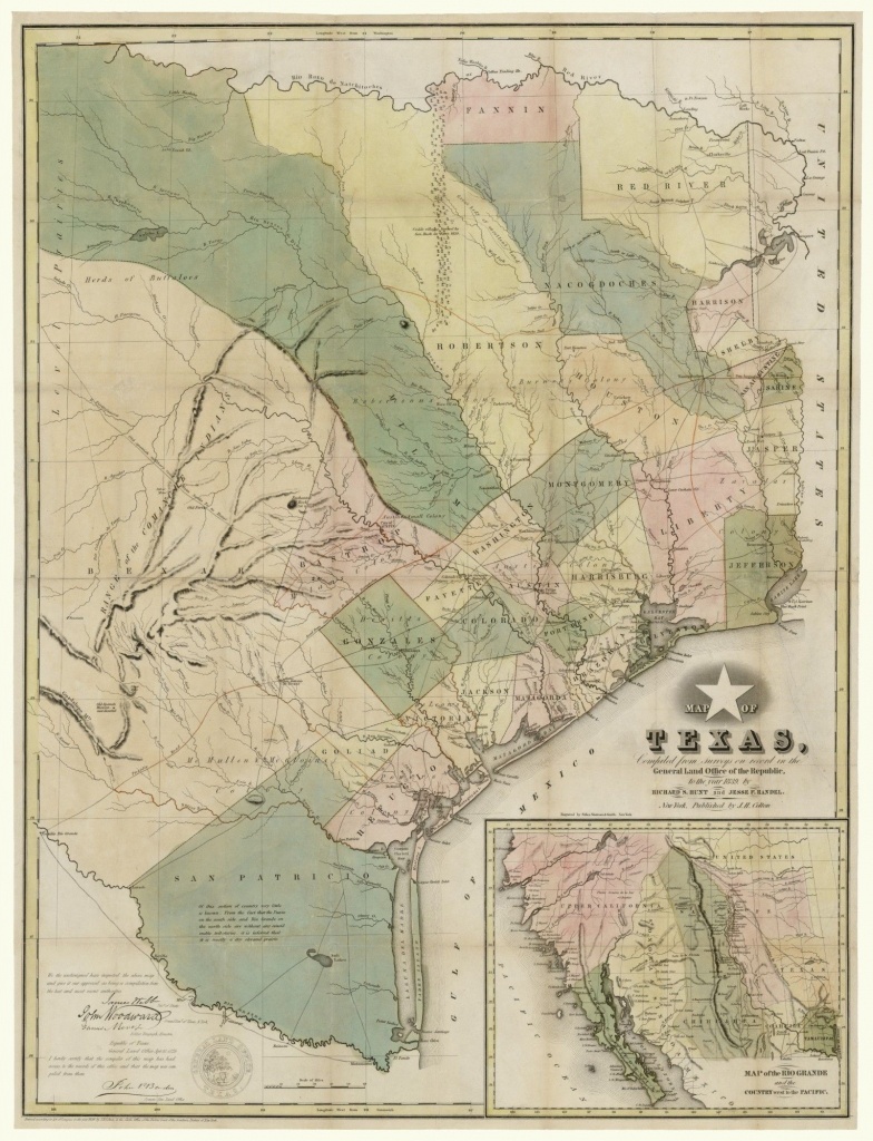 Map Of Texas, Compiled From Surveys On Record In The General Land - Texas General Land Office Maps