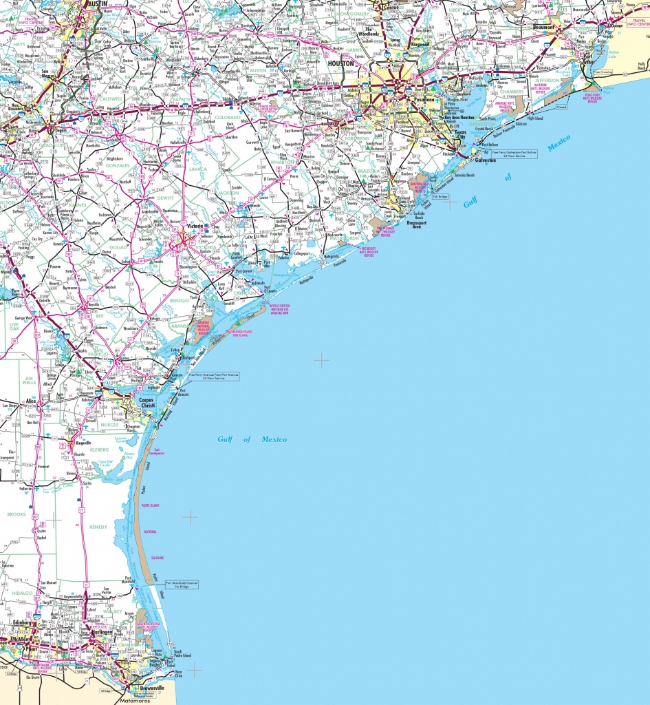 Map Of Texas East Coast | Woestenhoeve - Texas Coastal Fishing Maps