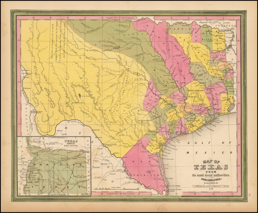 Map Of Texas From The Most Recent Authorities . . . 1846 - Barry - Texas Map 1846