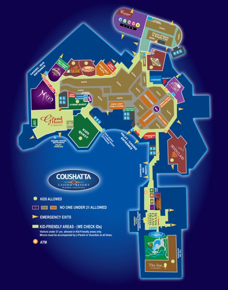 Map Of The Resort Coushatta Casino Resort Florida Casinos Map 768x978 