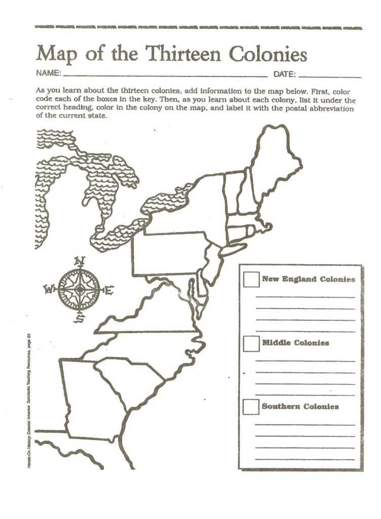 Map Of The Thirteen Colonies | Fifth Grade! | 7Th Grade Social - Outline Map 13 Colonies Printable