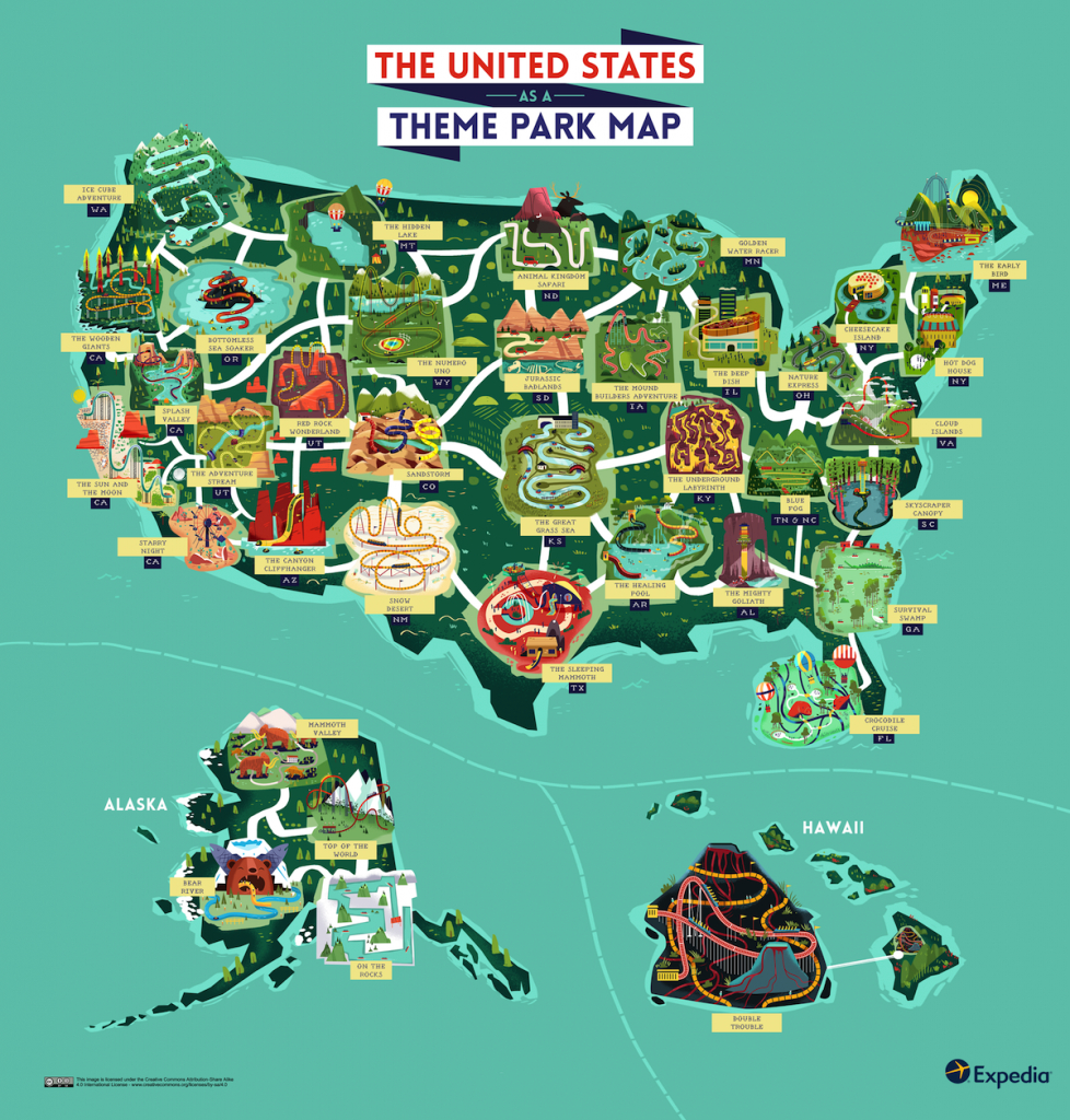 Map Of The United States As A Theme Park. Would It Look Like This - Southern California Amusement Parks Map