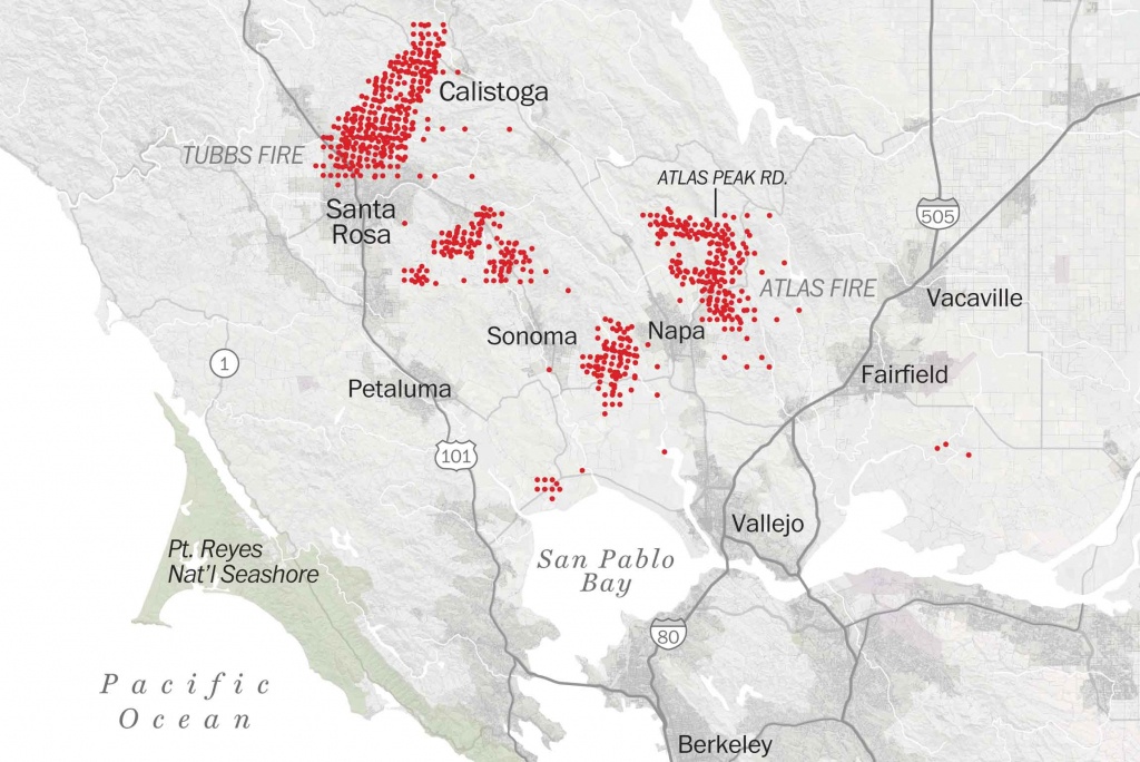 Map Of Tubbs Fire Santa Rosa - Washington Post - Northern California Fire Map