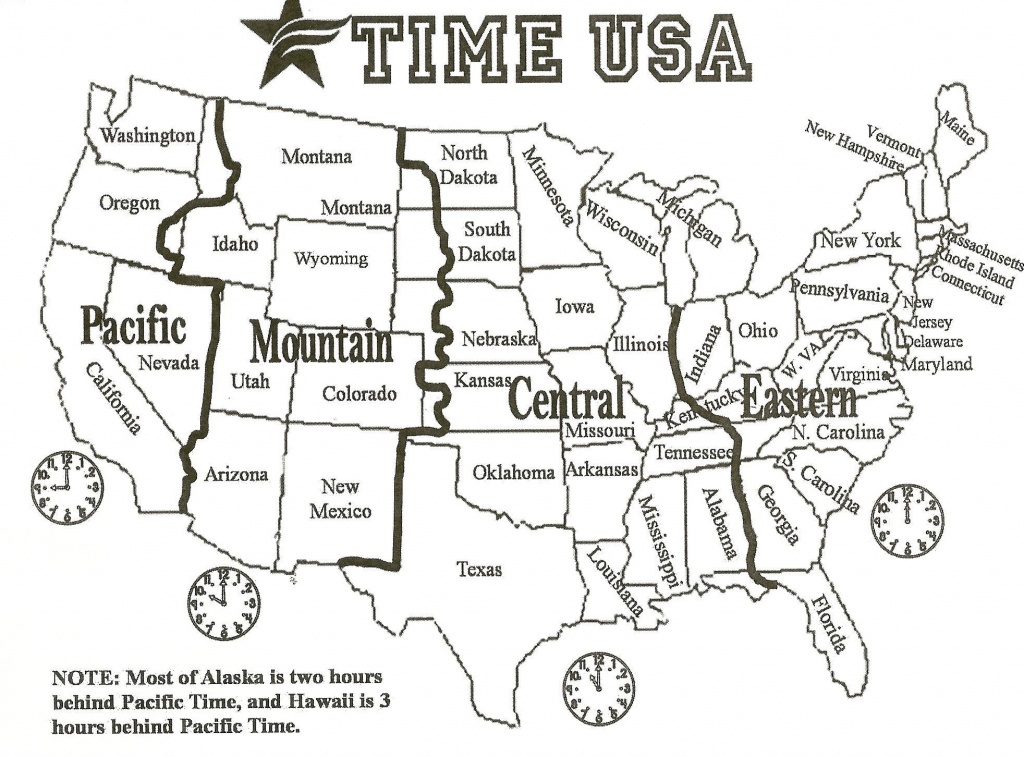 Map Of Us With Time Zones | Sitedesignco - Printable Us Time Zone Map With Cities