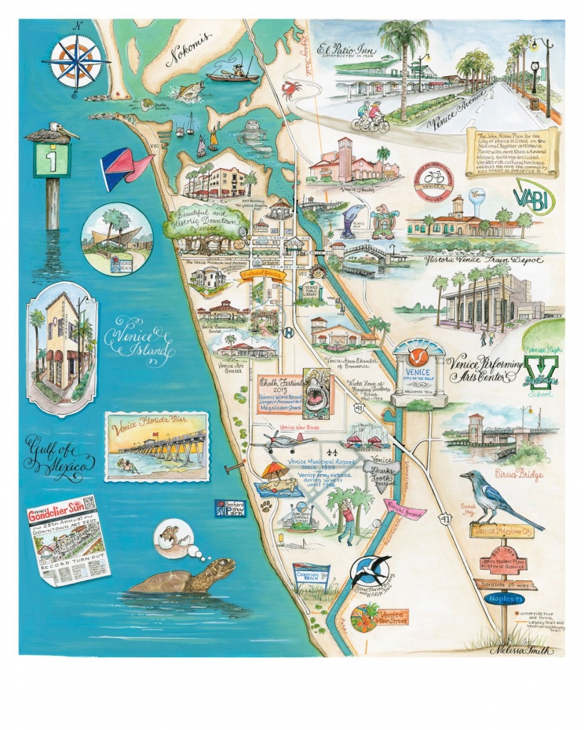 Map Of Venice, Florida “The Island Of Venice” - Where Is Watercolor Florida On A Map
