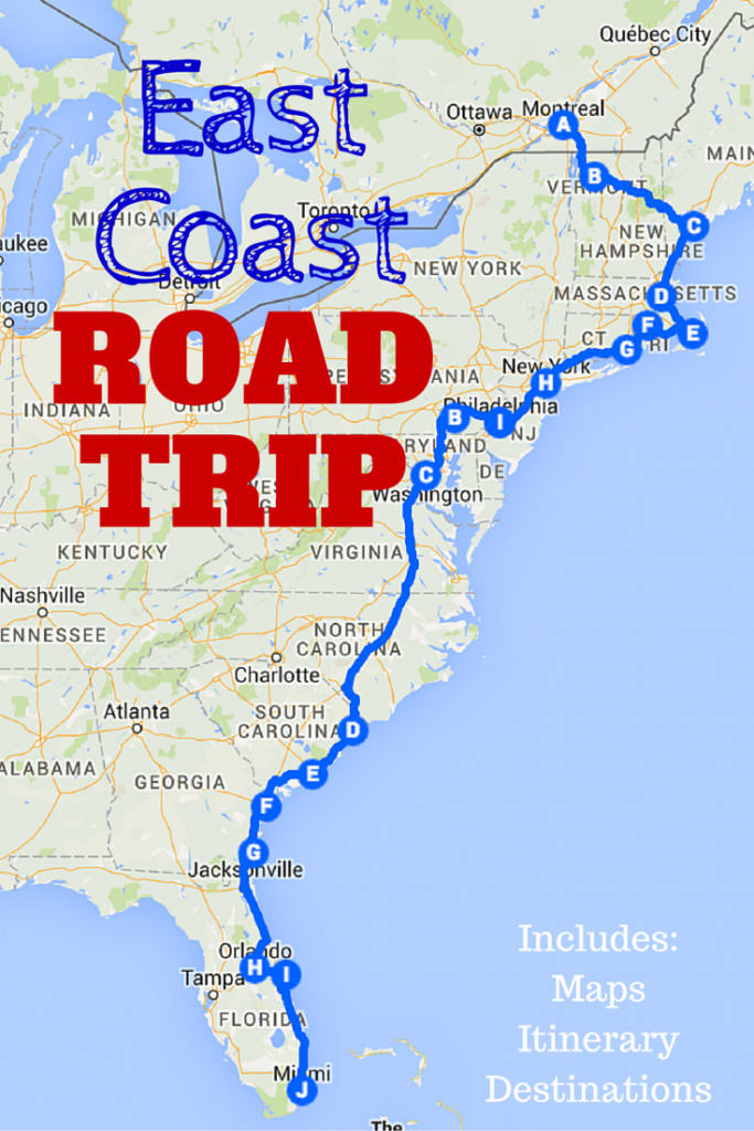 Map Of West Coast Awesome The Best Ever East Coast Road Trip - Map Of West Coast Of Florida Usa