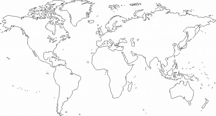 World Map Black White Printable