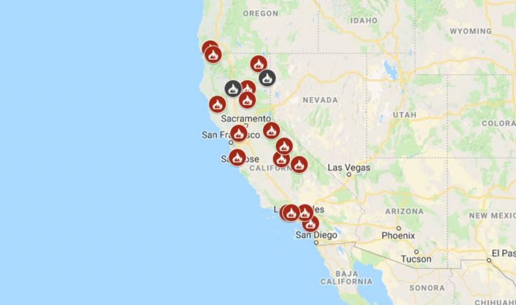 Map: See Where Wildfires Are Burning In California - Nbc Southern - Fire Watch California Map