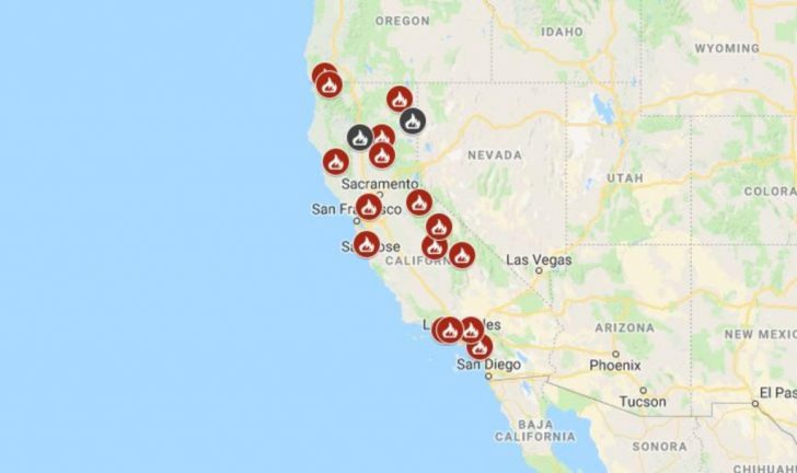 Map Of Current Fires In Southern California