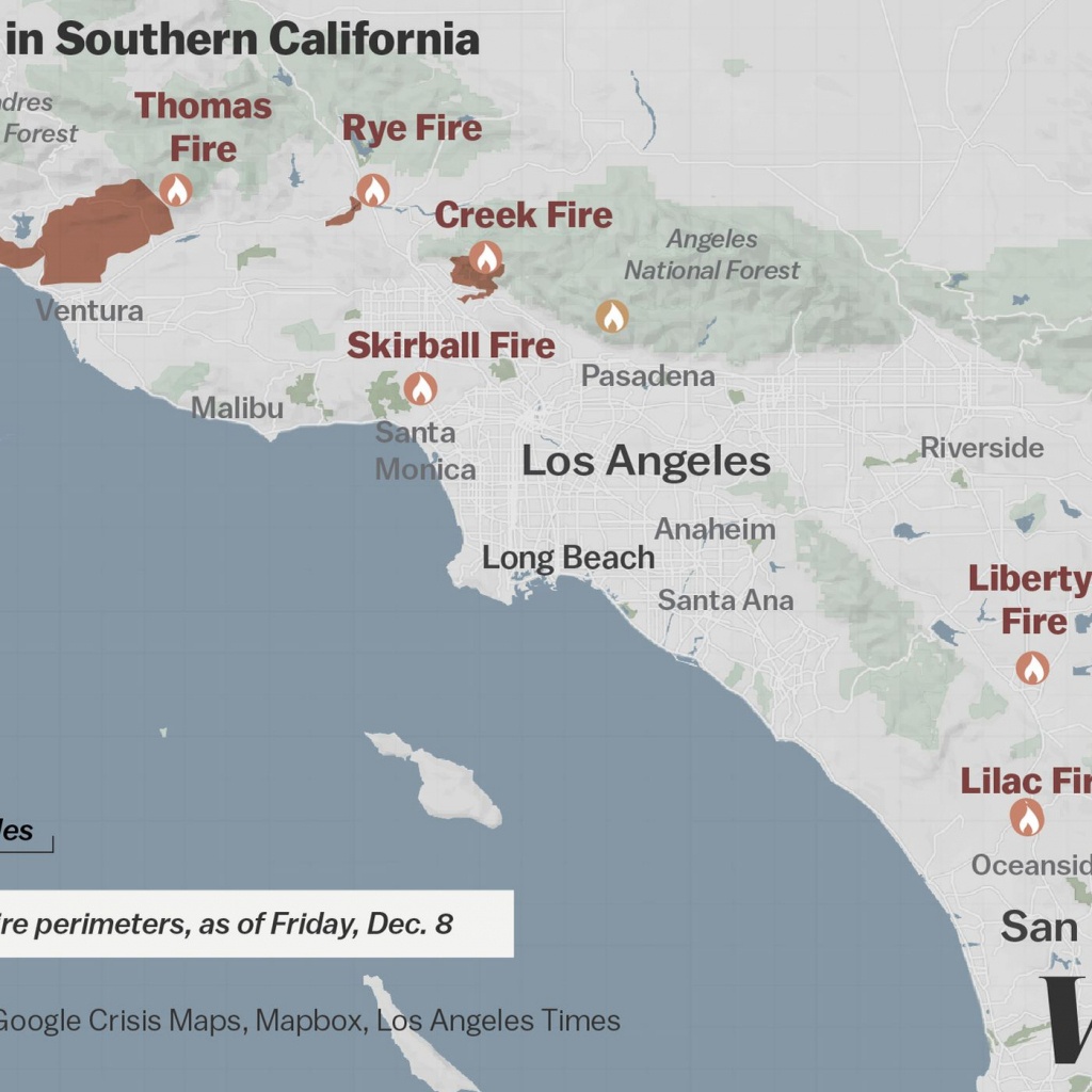 Map: Where Southern California&amp;#039;s Massive Blazes Are Burning - Vox - Map Of Southern California Fires Today