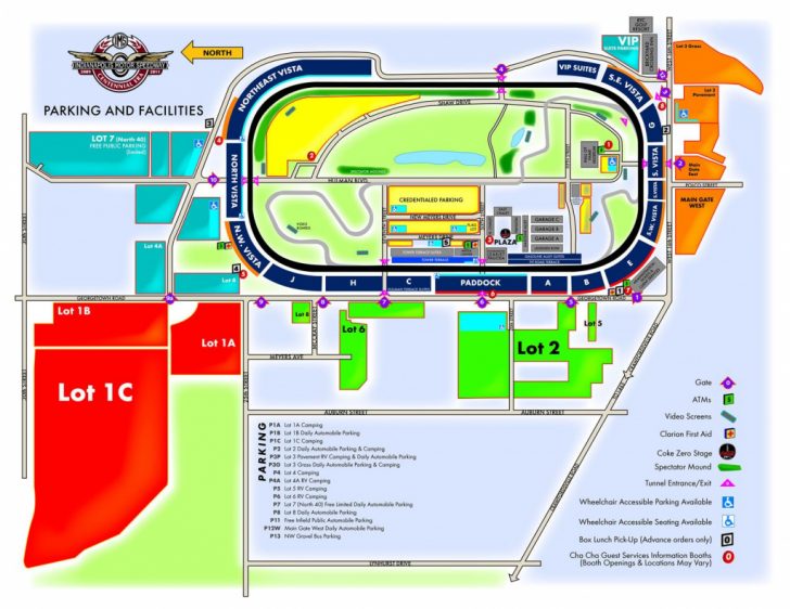 Mapa Del Circuito De Indianápolis: Estacionamiento Y Servicios - Texas ...