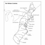 Maps Archives   Tim's Printables   Outline Map 13 Colonies Printable